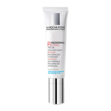 La Roche Posay Redermic R Eyes anti-aging eye treatment with retinol and caffeine for reducing fine lines and dark circles. Ideal for sensitive skin.