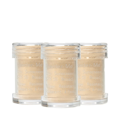 Jane Iredale Refill Canister le haghaidh Púdar-Me SPF 30 Scuab In-Athlíonadh 3 Phíosa