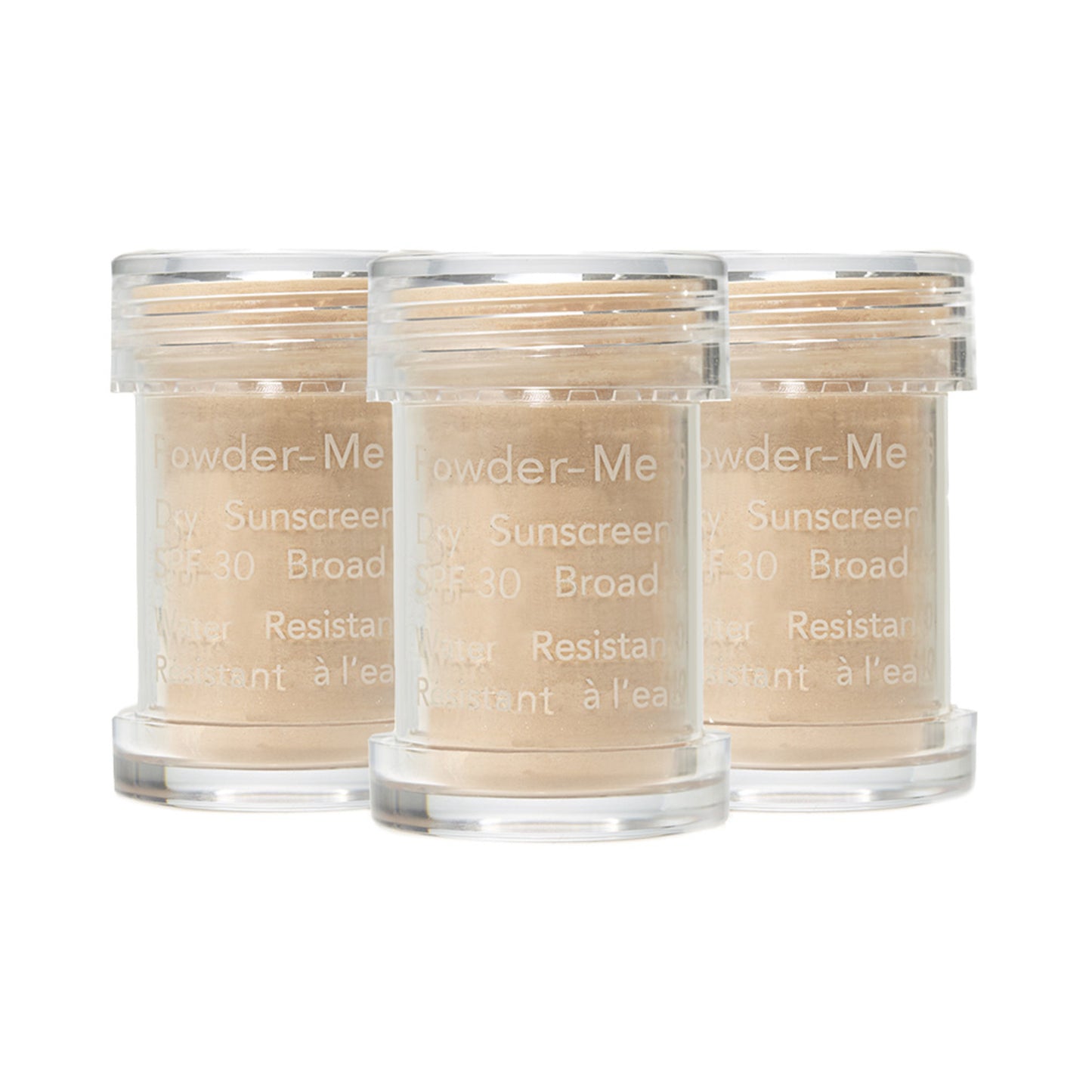 Jane Iredale Refill Canister le haghaidh Púdar-Me SPF 30 Scuab In-Athlíonadh 3 Phíosa