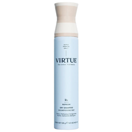 Virtue Dry Shampoo Refresh 4.5 oz full-size spray for revitalizing dry hair. Delivers instant freshness and volume in premium hair care products.