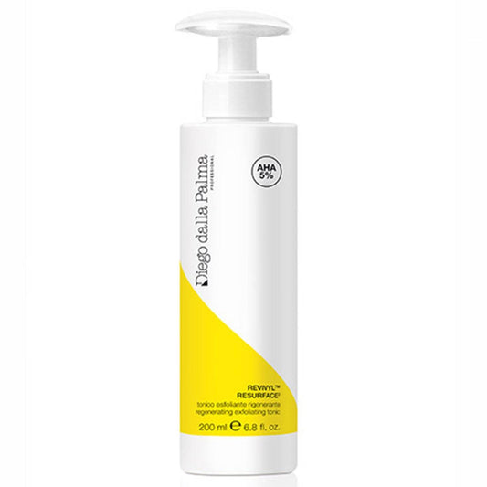 Exfoliator Mask: Diego dalla Palma Regenerating Exfoliating Tonic med 5 % AHA i 200 ml pumpeflaske for ansiktspleie og gjenoppretting av overflaten.