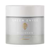 Front view of Green Envee Rejuvenate Brightening Enzyme Face Mask in sleek frosted jar. Brightening mask for glowing, rejuvenated skin.