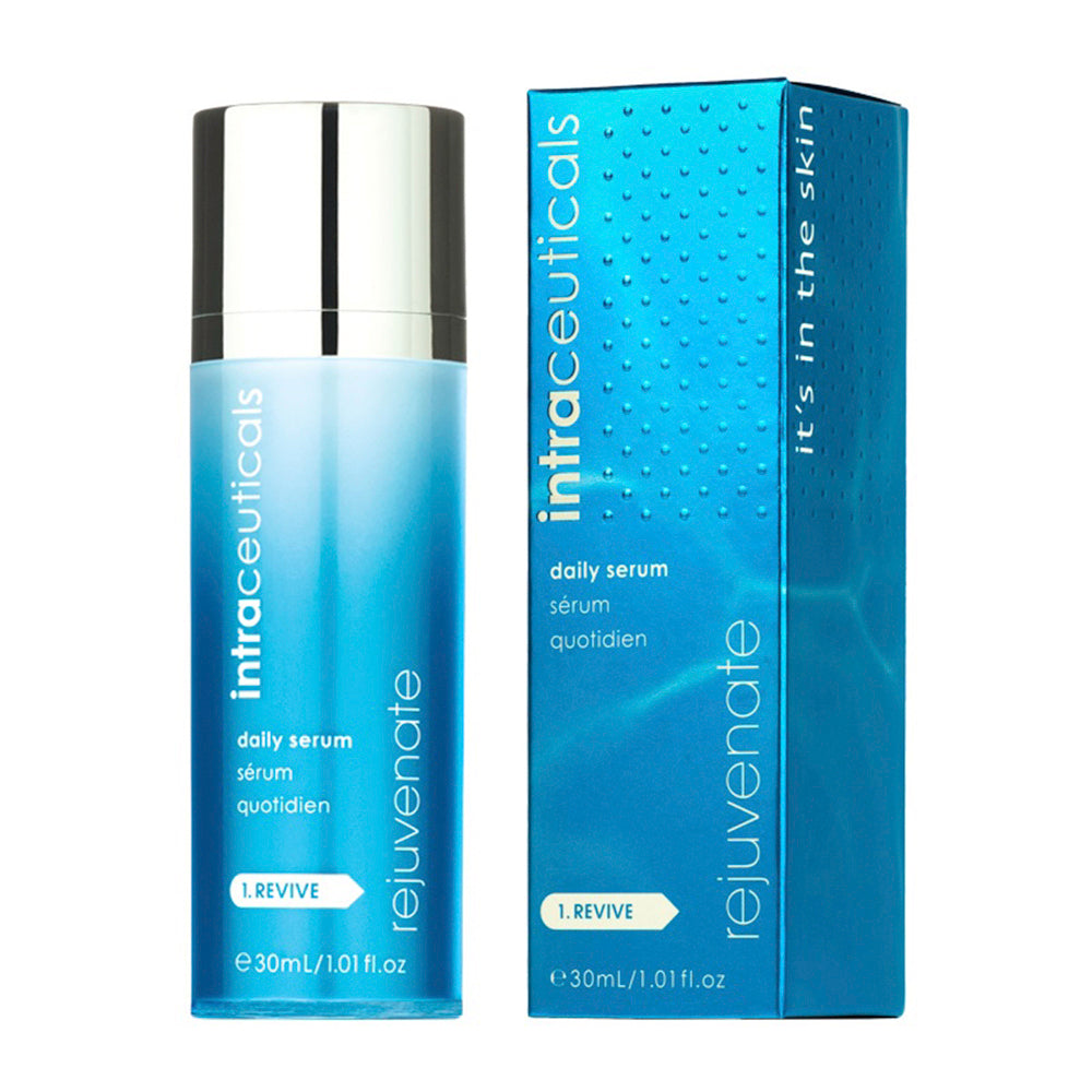 Intraceuticals Rejuvenate Serum with branded box, 30ml anti-aging treatment for skin hydration and volume enhancement.
