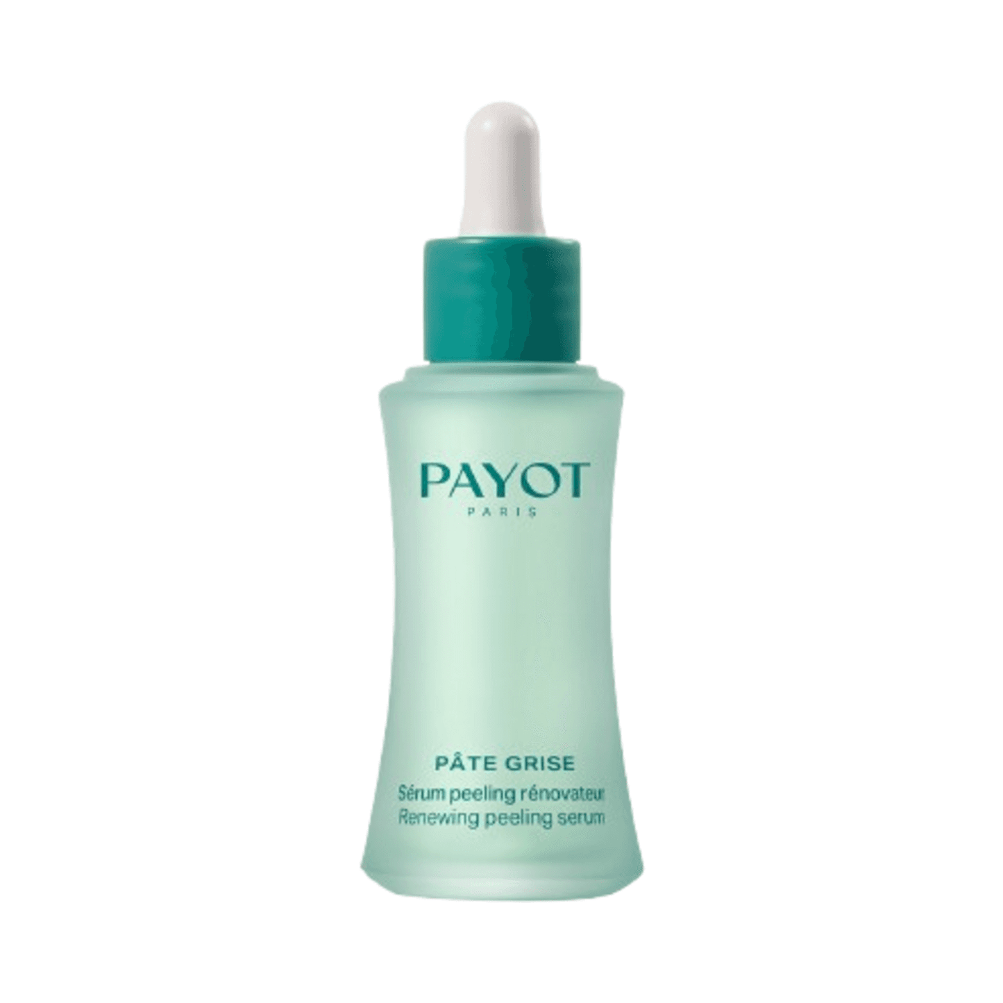Payot Peeling Serum - Renewing Skin Care in mint green bottle with dropper, ideal for smoothing skin texture and reducing imperfections.