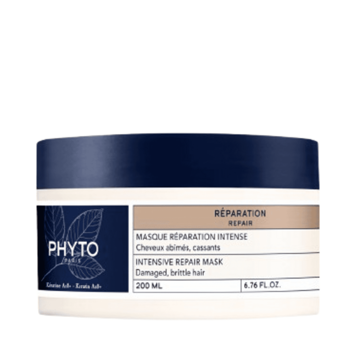 Phyto Repair Intensive Hair Mask 200ml container designed for deep hair repair. Targets split ends and damage with keratin-rich formula.