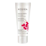 Kosmea Rescue Balm 10ml travel-size tube, skin-soothing face serum with organic rosehip oil, ideal for on-the-go skin care relief.