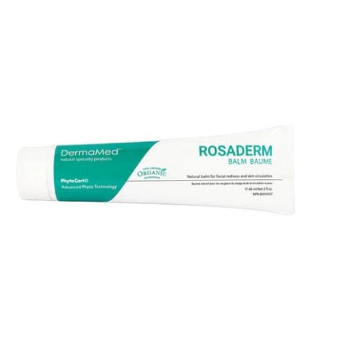 DermaMed Rosaderm Balm - Redness Relief | Natural Formula in a white and teal tube, ideal for calming facial redness and rosacea symptoms.