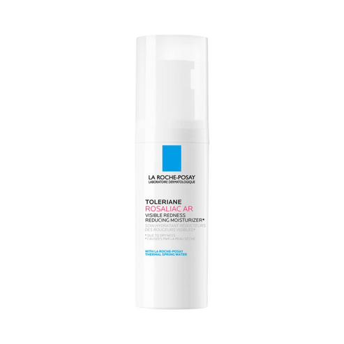 Front view of La Roche Posay Rosaliac AR Toleriane Moisturizer bottle, formulated for redness-prone, dry, and sensitive skin types.