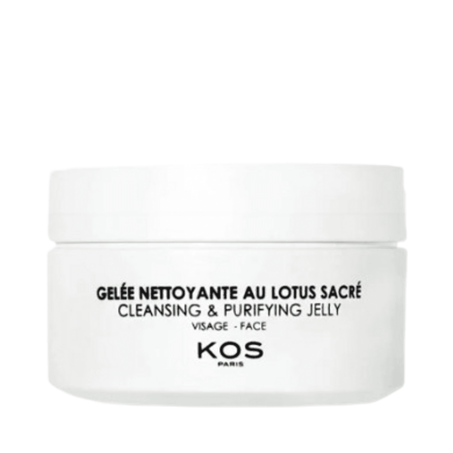 Cleansing Jelly - Sacred Lotus by Kos Paris, a facial cleanser designed to eliminate impurities and balance oily skin with jojoba and rose extracts.