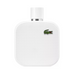 Lacoste L.12.12 Blanc EDT para hombre en frasco blanco con superficie texturizada y el icónico logotipo de Lacoste, perfecto para los amantes de los aromas refinados.