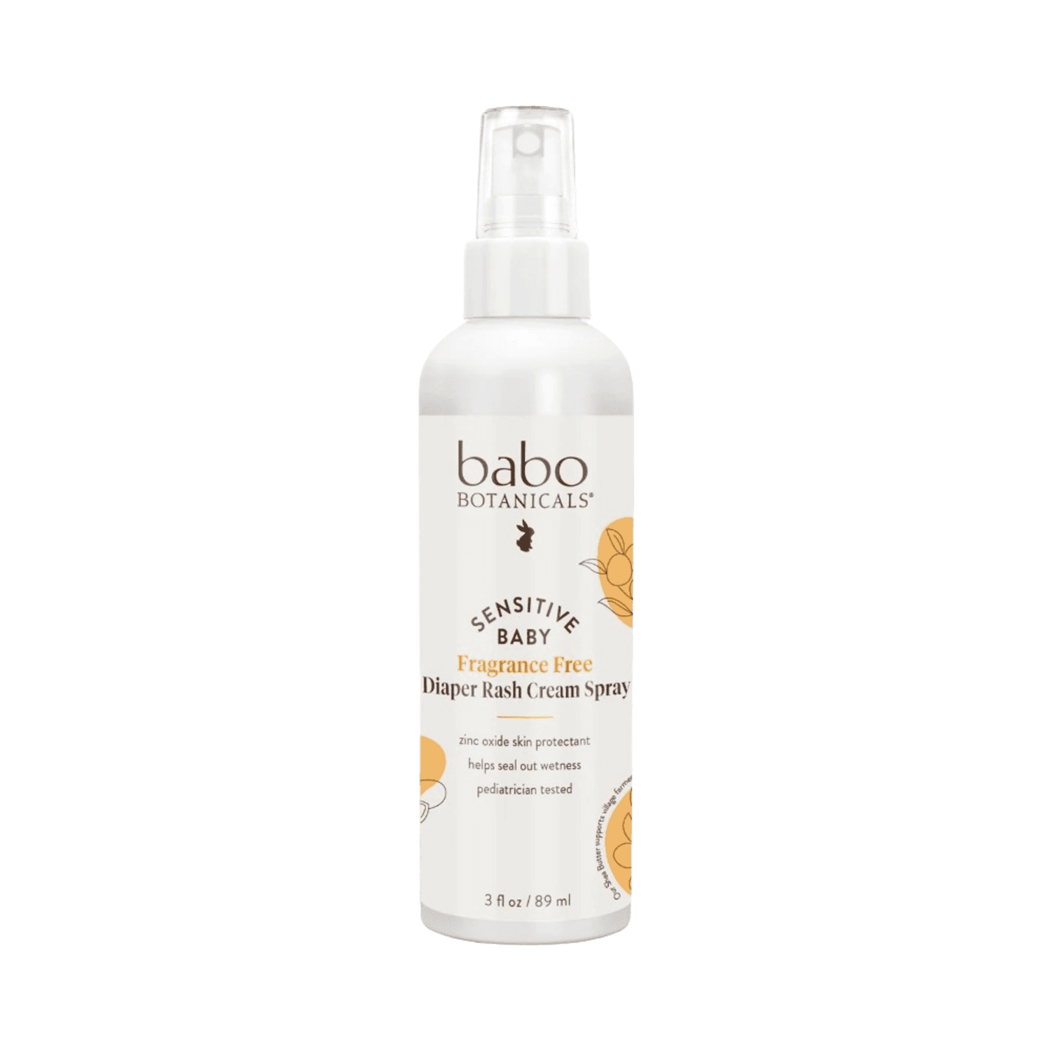 Babo Botanicals Diaper Rash Cream - Baby Cream | Zinc Formula in a 3 oz spray bottle, fragrance-free and ideal for sensitive baby skin.