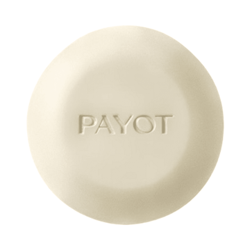 Payot Solid Shampoo bar with embossed logo, made with 86% natural ingredients for gentle, biome-friendly hair cleansing.