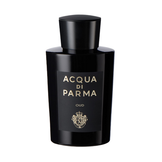 Luxury Acqua Di Parma Oud 180ml fragrance in glossy black bottle, a deep and intense scent for sophisticated perfume lovers.