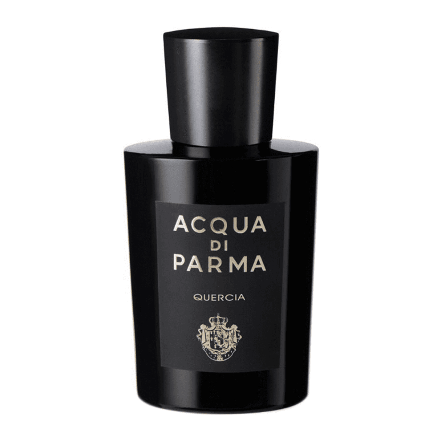Elegant Acqua Di Parma Quercia Eau de Parfum 100ml, a luxury women's fragrance blending citrus and woody tones in a refined black flacon.