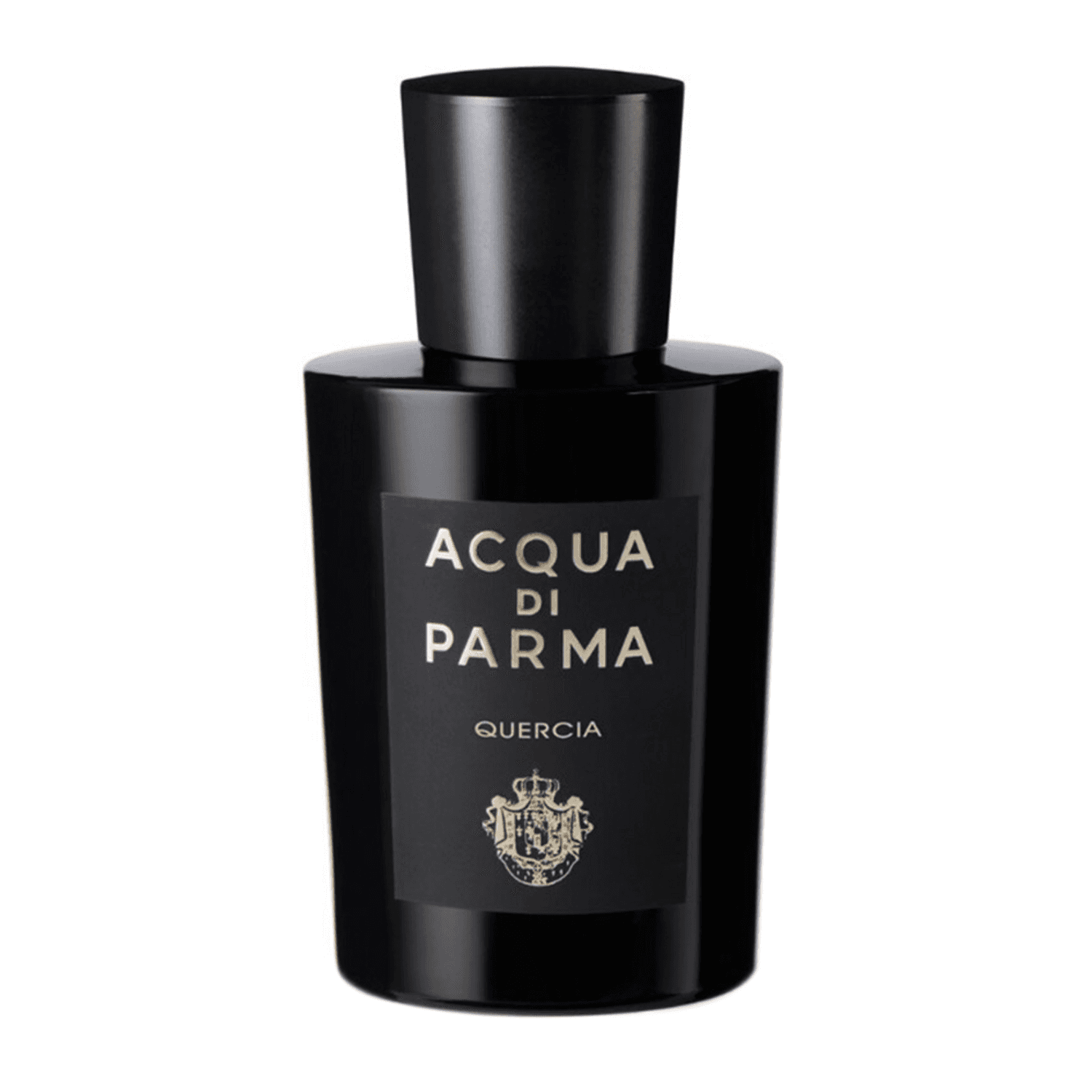 Elegant Acqua Di Parma Quercia Eau de Parfum 100ml, a luxury women's fragrance blending citrus and woody tones in a refined black flacon.