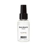BALMAIN Hair Silk Perfume 50ml travel-size bottle for shine and repair, enriched with amino acids and oils for healthy, radiant hair care on the go.
