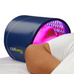 Celluma Skin LED Light Therapy tæki í notkun, miðar að andlitsbólum og öldrun með tvískiptri rauðu og bláu ljósameðferð fyrir heilsulindargæða húðvörur.