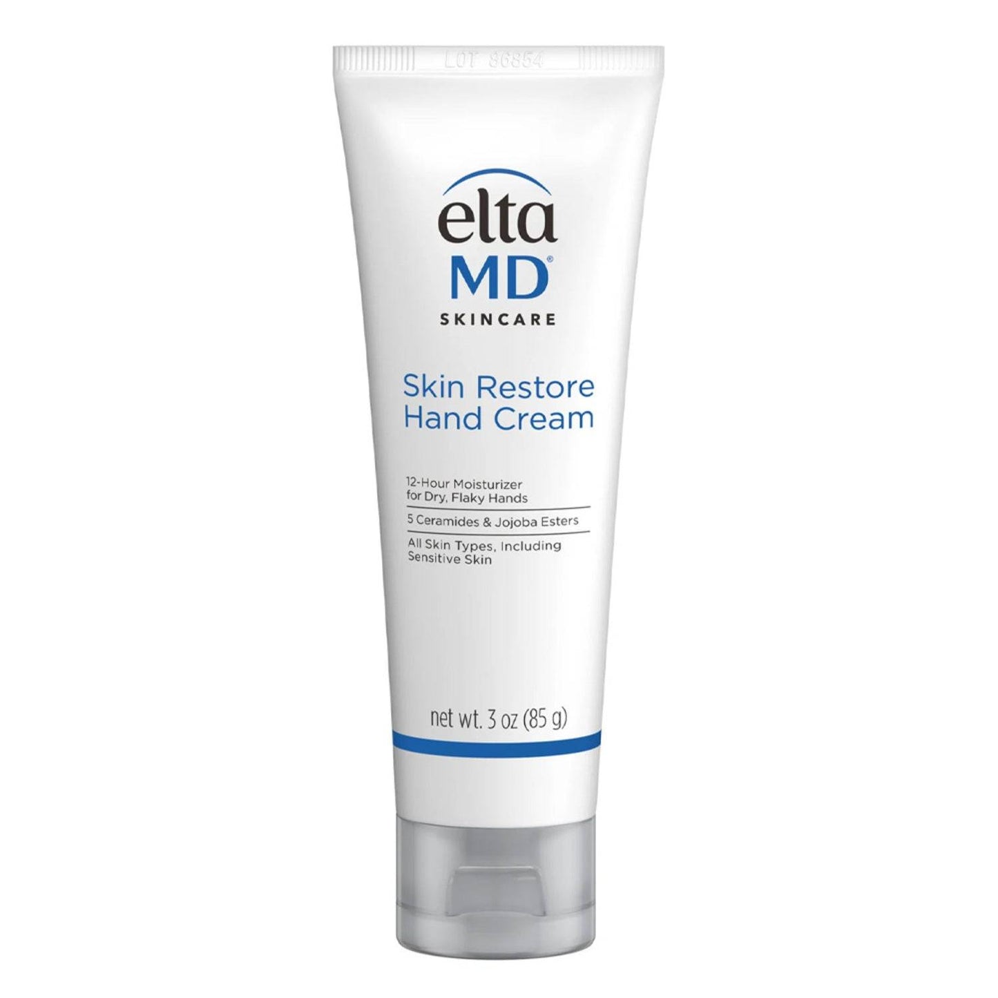 EltaMD Skin Restore Hand Cream 3 oz tube for dry, flaky hands with 12-hour hydration and ceramides. Ideal for sensitive skin in bath & body care.