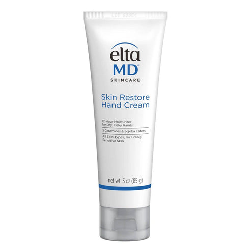 EltaMD Skin Restore Hand Cream 3 oz tube for dry, flaky hands with 12-hour hydration and ceramides. Ideal for sensitive skin in bath & body care.