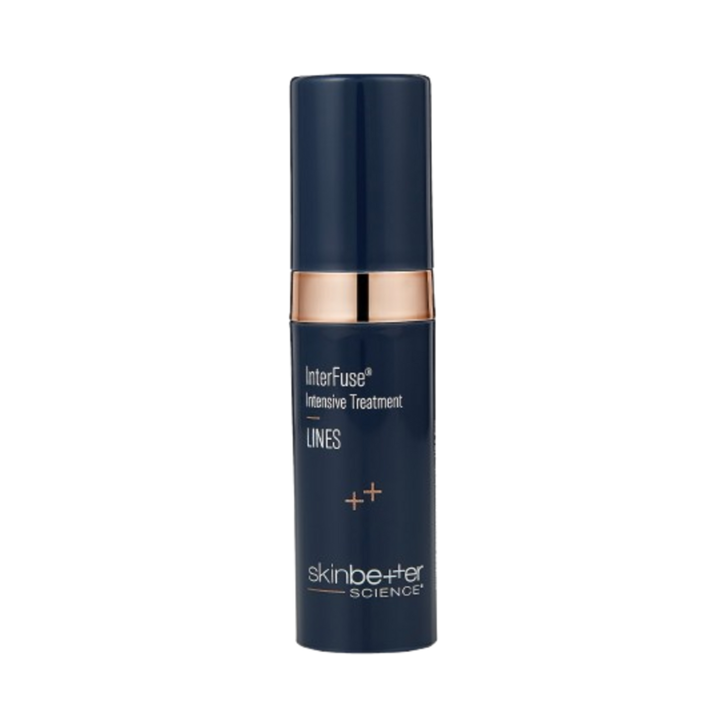 Cóireáil Líne Skinbetter - Réiteach Hyaluronic | Séiream aghaidh gan snáthaid le haghaidh línte míne agus roic i gcabhlach caol dubhghorm agus ardaigh buidéal caidéil óir.
