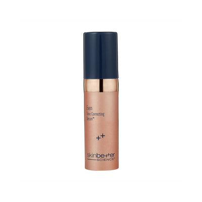 Free Gift Skinbetter Science Even Tone Correcting Serum in rose gold bottle with navy cap, ideal for face and neck skin tone correction.