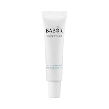 Babor Skinovage Moisturizing Eye Cream tube with sleek white packaging, ideal for hydrating and soothing delicate under-eye skin.