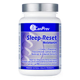 CanPrev Sleep-Reset Melatonin Supplement bottle with 90 vegetable capsules, designed to enhance sleep quality and support natural sleep cycles.