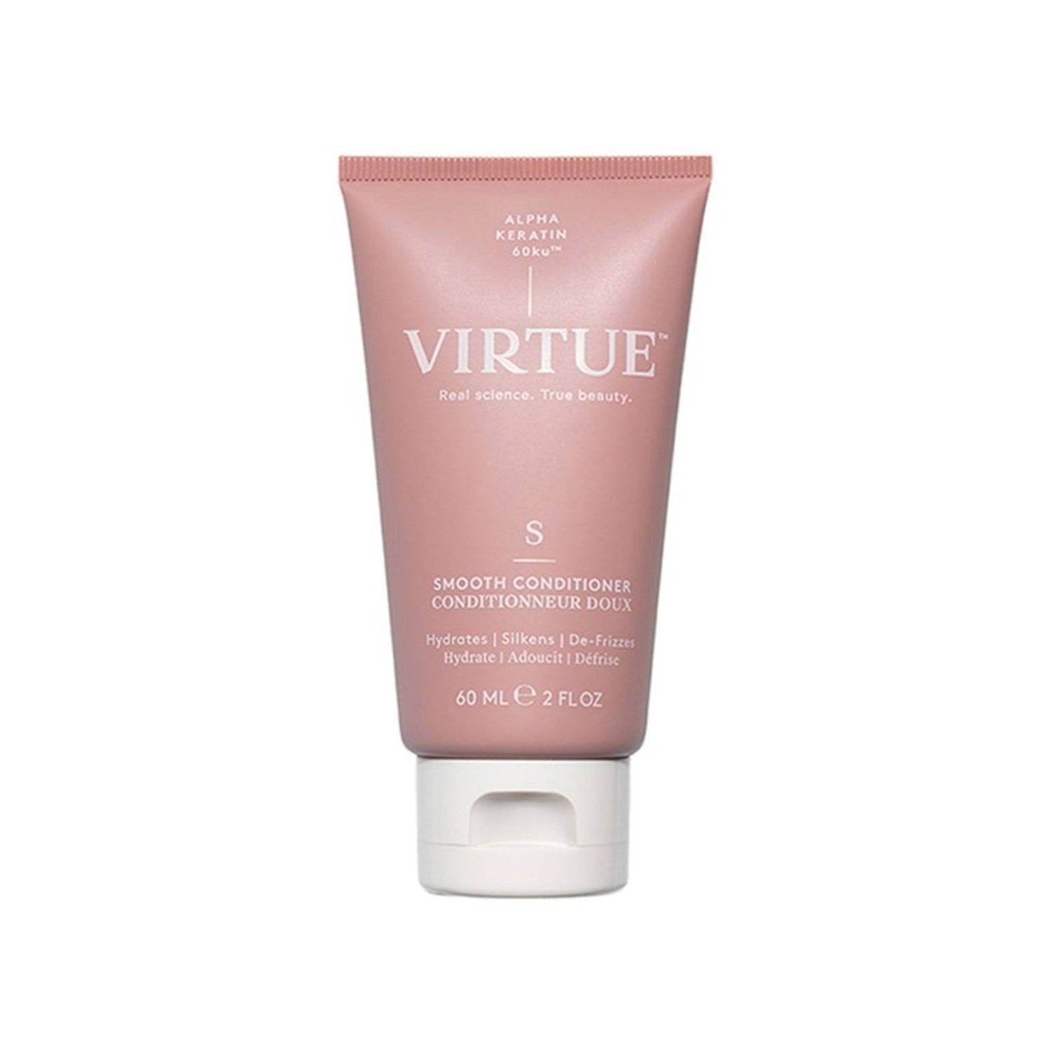 Virtue Smooth Conditioner 60ml tube for frizz control and smooth hair. Ideal for travel-size hair care in the shampoo & conditioner category.