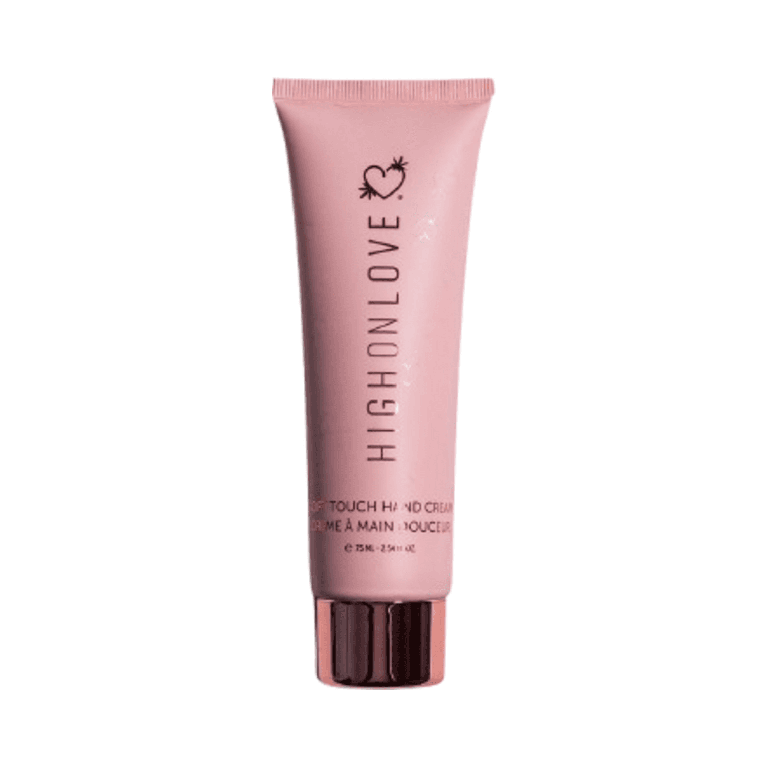 High on Love Soft Touch Hand Cream in pink tube with rose gold cap, 75 ml size, ideal for dry skin care from eSkinStore.