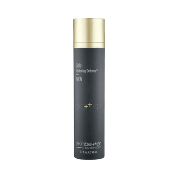 Men's Skinbetter Defense Hydrating Moisturizer in sleek black and gold 50ml bottle, designed for antioxidant skin protection and hydration.