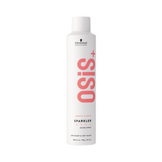 Schwarzkopf OSiS+ Sparkler Shine Spray Hair Treatment adds instant shine and smoothness, ideal for dry or damp hair, 10.14 fl oz bottle.