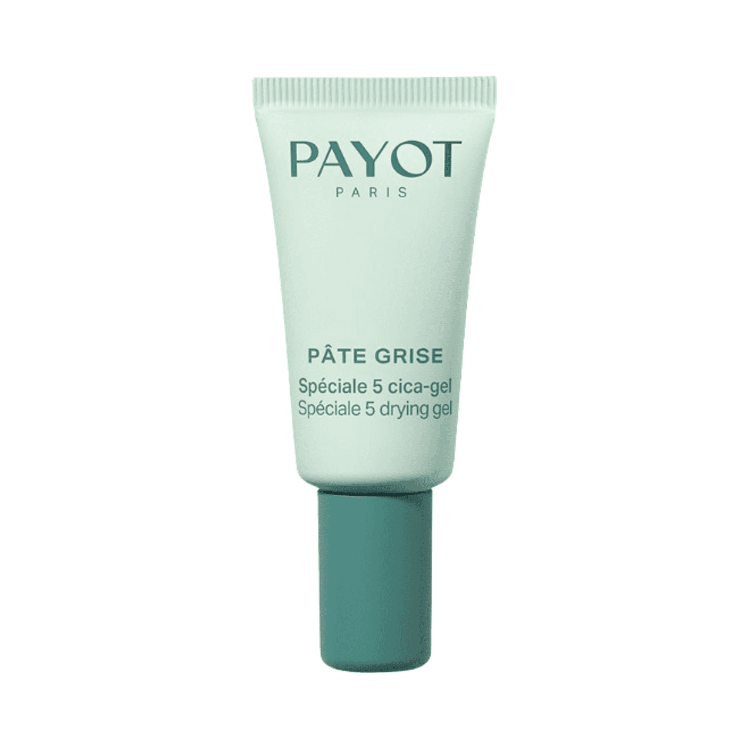 Payot Speciale 5 Drying Gel in compact mint green packaging. Targeted acne gel for fast results and clearer skin.