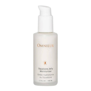 Omnilux Squalane Jelly Moisturizer in a 50ml pump bottle, designed to enhance LED light therapy and deeply hydrate facial skin.