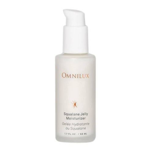 Front view of Omnilux Squalane Jelly Moisturizer, a lightweight gel cream ideal for post-LED treatment skin hydration and soothing.