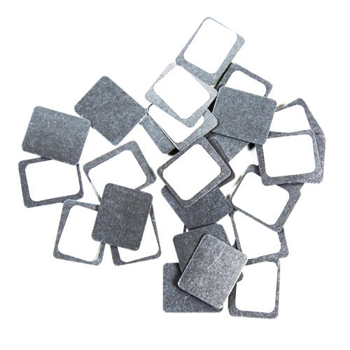 Z Palette Metal Stickers - 30 Pieces | Strong Magnetic square adhesives for de-potted makeup pans. Perfect for makeup organization and travel kits.