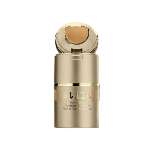 Stila Stay All Day Foundation and Concealer in warm sand tone, designed for daily use with oil-free, buildable matte coverage.