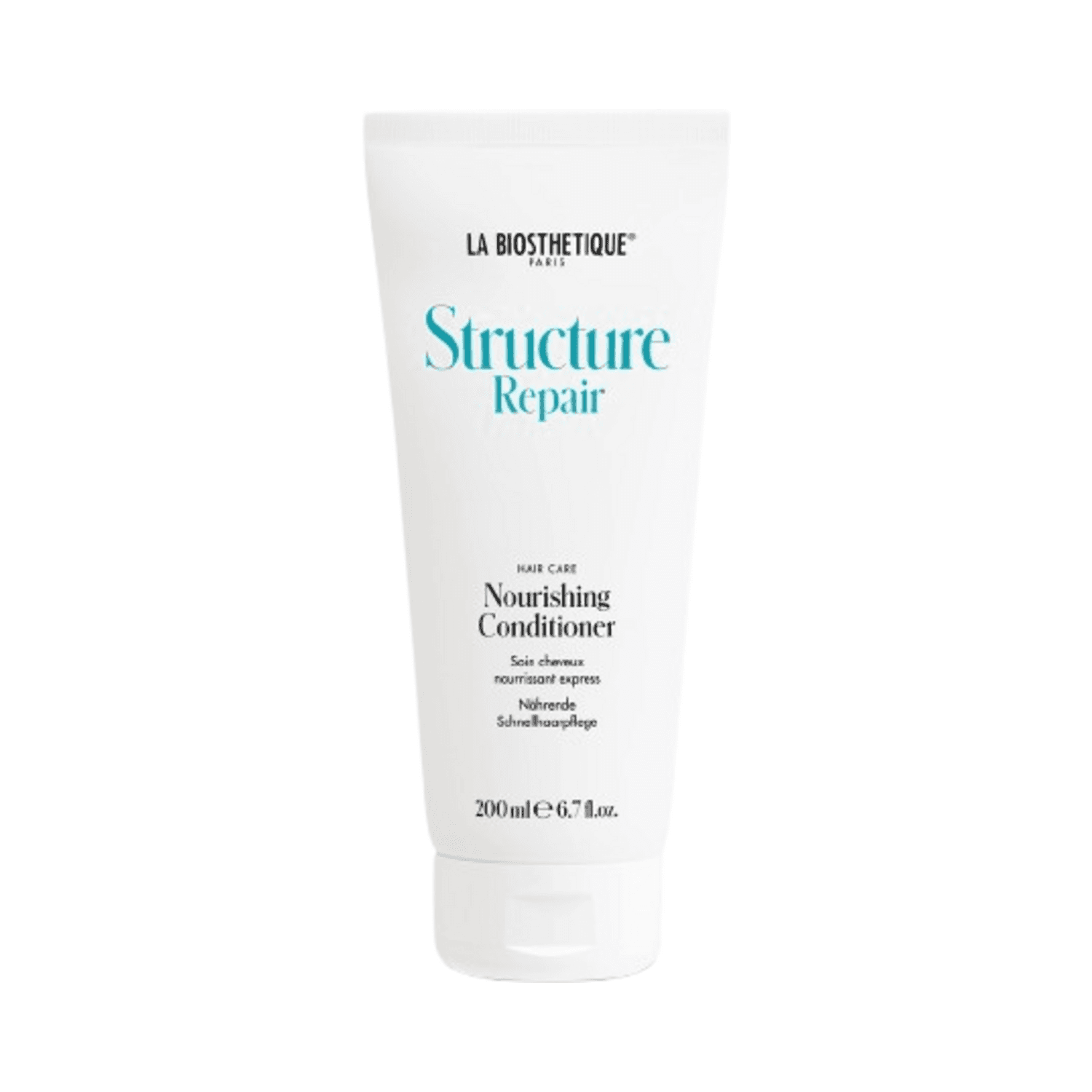 La Biosthetique Structure Repair Nourishing Conditioner in 200ml tube for deep hydration and hair repair. Ideal for dry, damaged hair care routines.