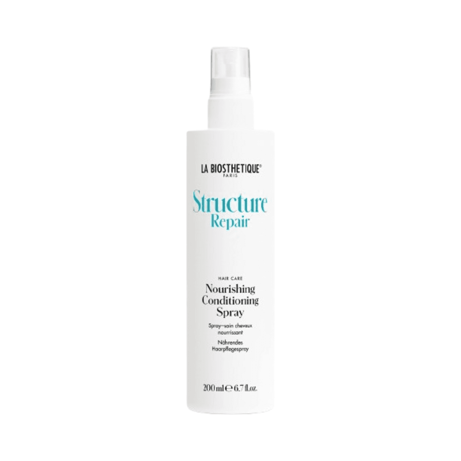 La Biosthetique Structure Repair Nourishing Conditioning Spray in 200ml bottle for damaged hair. Enhances shine and manageability without rinsing.