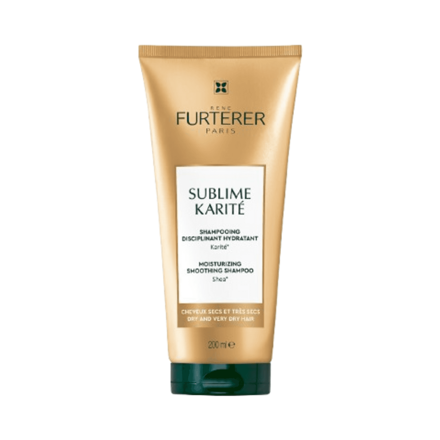 Rene Furterer Karite Shampoo - Moisturizing Smoothing for dry hair in 200ml tube. Ideal for deep hydration and frizz control with shea butter.