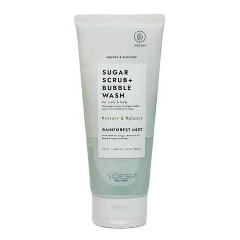 Voesh Sugar Scrub and Bubble Wash Rainforest Mist