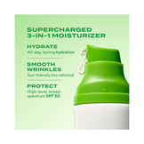 Murad SPF 50 moisturizer benefits highlighted: hydrates, smooths wrinkles with bio-retinoid, and protects with broad-spectrum sun defense.