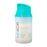 Moor Spa Tension Balm body care cream in 50ml pump bottle, ideal for natural migraine and tension relief.