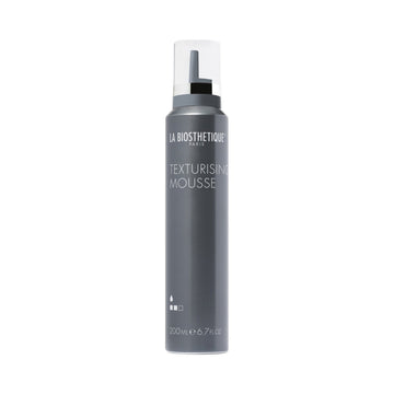 La Biosthetique Mousse - Texturizing Styling in sleek grey 200ml bottle for lasting hold and volume. Ideal for hair styling with natural texture.