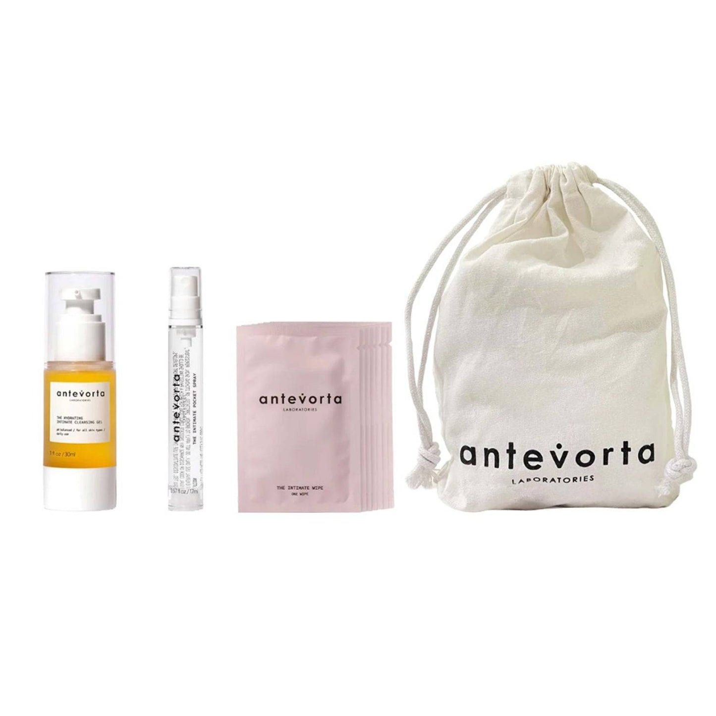Antevorta Kit Discovery na categoria Saúde e Beleza, com produtos essenciais para cuidados com a vulva para higiene pessoal e alívio de irritações.