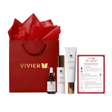 VivierSkin Glow Gift Set featuring full-size skin care essentials and instructions, perfect for radiant skin and holiday gifting.