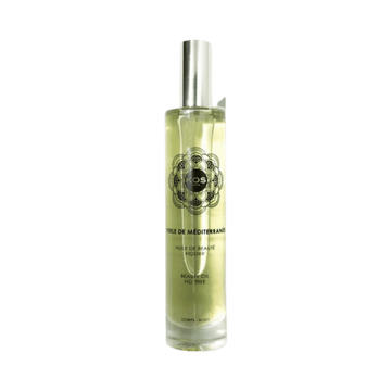 Kos Paris The Mediterranean Pearl face oil in a sleek glass bottle with metallic cap. Hydrates dry and mature skin with antioxidant-rich oils.