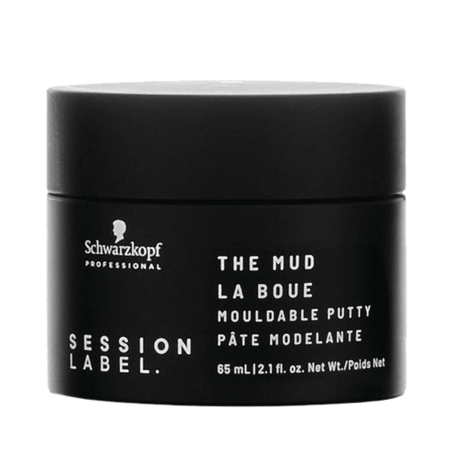 Schwarzkopf Professional Session Label The Mud Mouldable Putty for hair styling, 2.1 fl oz container ideal for sculpting and texture control.