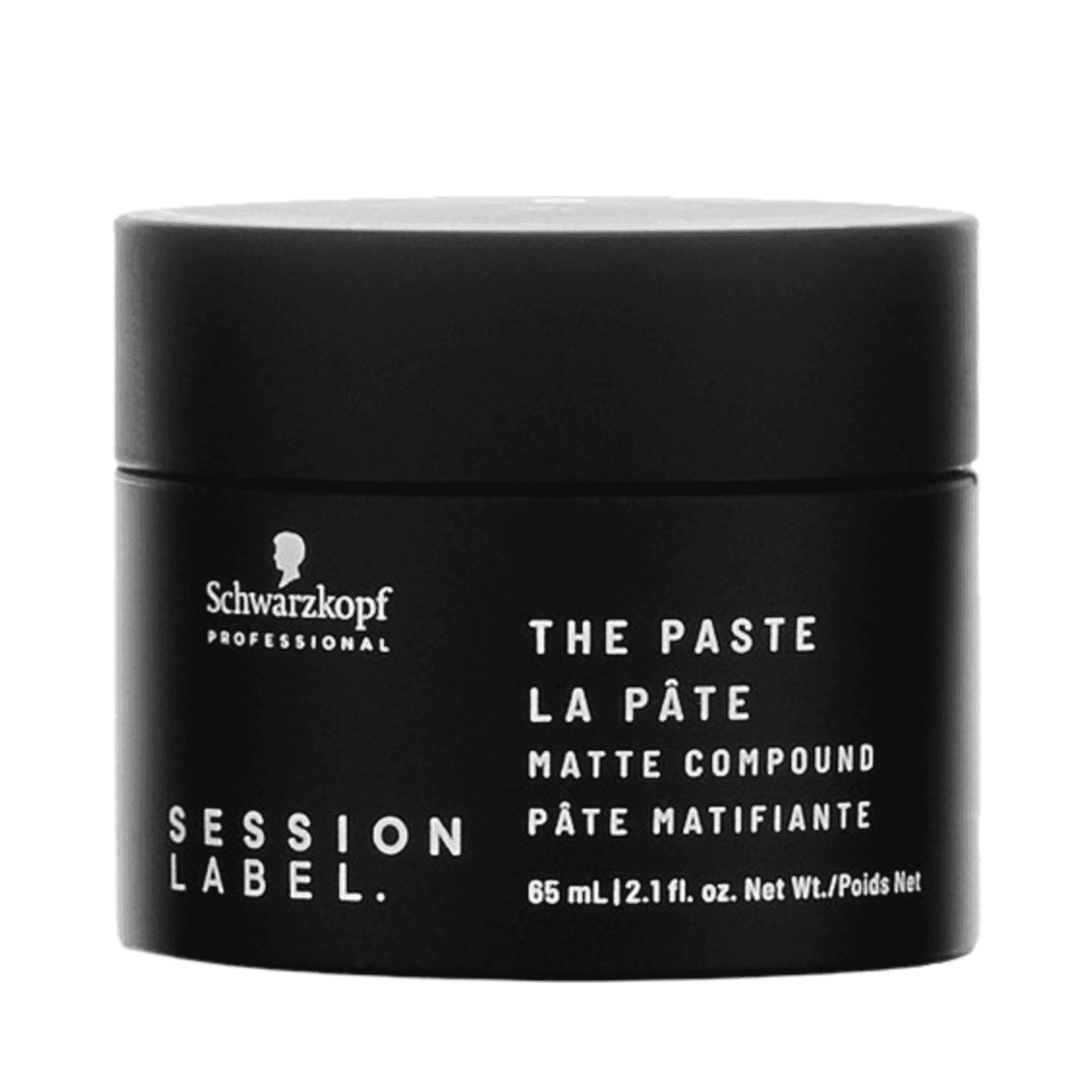 Session Label The Paste Matte Compound Hair Styling eSkinStore Hair Styling product in 65 ml black jar for strong matte hold and texture.