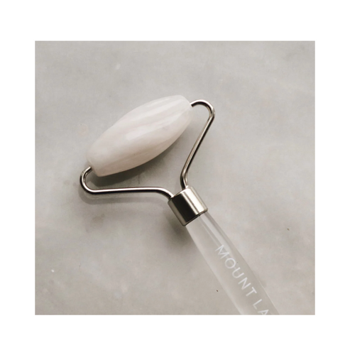 Mount Lai The Vitality Qi White Jade and Stainless Steel Dual Action Facial Roller