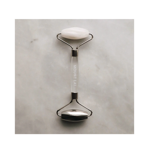 Mount Lai The Vitality Qi White Jade and Stainless Steel Dual Action Facial Roller